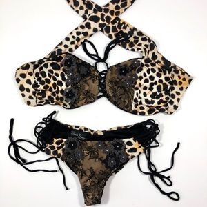 Beach Bunny Leopard and Lace Bikini
